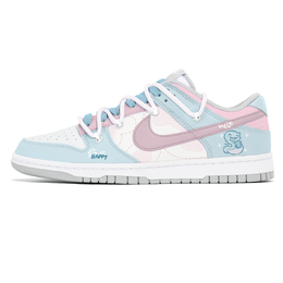 Nike Кроссовки для скейтбординга Dunk с низким верхом, износостойкие и нескользящие, мужские, сине-розовые dd1391-103(team399-欢乐萌蛇) | blue pink