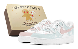 Nike Кроссовки Air Force 1 с низким верхом, устойчивые к скольжению, для скейтбординга, мужские, розовые, синие cw2288-111(teams2-圣诞雪橇男s-box) | pink blue
