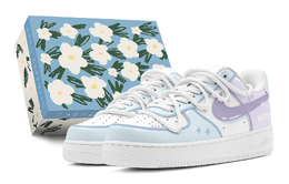 Nike Кроссовки Air Force 1 с низким верхом, противоскользящие, износостойкие, мужские, для скейтбординга, синие, фиолетовые cw2288-111(teams2-二次元星辰男s-box) | blue purple