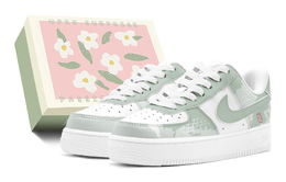 Nike Кроссовки Air Force 1 с низким верхом, противоскользящие, износостойкие, для скейтбординга, мужские, белые, зеленые cw2288-111(teams2-灵蛇贺岁男s-box) | white green