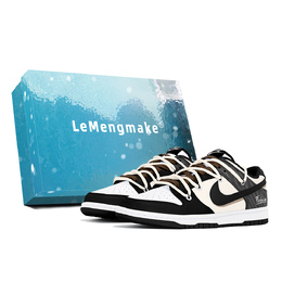 Nike Кроссовки для скейтбординга Dunk, износостойкие, низкие, мужские, черные dd1391-100(team778-复古斑马s-box) | black