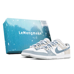 Nike Кроссовки для скейтбординга Dunk, износостойкие, низкие, мужские, сине-белые dd1391-103(team778-蓝灰呆兔s-box) | blue white