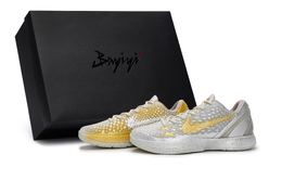 Баскетбольные кроссовки Zoom Kobe 6 с защитой от скольжения, износостойкие, низкие, мужские, золотисто-серебристого цвета Nike, Gold Silver fq3546-100(team80-男款星河闪耀s-box) | gold silver