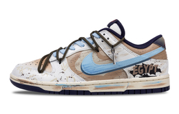 Nike Кроссовки для скейтбординга Dunk Nile Key с противоскользящим покрытием, износостойкие, низкие, мужские, коричневые, синие, белые fv8106-181(team73-尼罗河之匙) | brown blue white