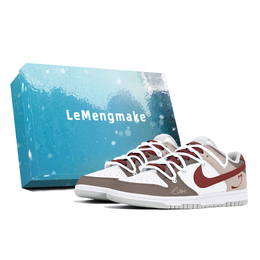 Nike Кроссовки для скейтбординга Dunk, износостойкие, низкие, мужские, белые, коричневые dd1391-103(team399-末至冬日s-box) | white brown