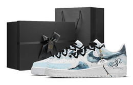 Nike Кроссовки Air Force 1 для скейтбординга, износостойкие, низкие, мужские, голубые cw2288-111(team683-平步青云高端礼盒) | cyan