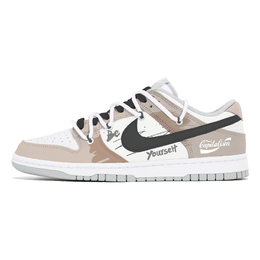 Nike Кроссовки для скейтбординга Dunk, износостойкие, низкие, мужские, черные, белые, коричневые dd1391-103(team778-马卡龙涂鸦) | black white brown
