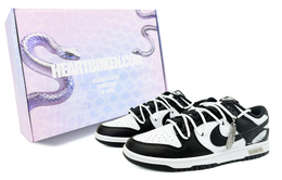 Nike Кроссовки для скейтбординга Dunk Heartfelt, Feather, Box Coverage с амортизацией, износостойкие, низкие, мужские, черно-белые dd1391-100(team45-羽毛礼盒款) | black white