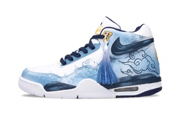 Nike Баскетбольные кроссовки Flight Legacy Vintage, мужские, средней высоты, белые/синие/черные bq4212-102(team422-墨染祥云) | white blue