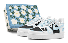 Nike Кроссовки Air Force 1 с низким верхом, противоскользящие, износостойкие, мужские, черно-синие cw2288-111(teams2-黑蓝爱心男s-box) | black blue