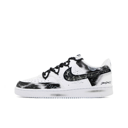 Nike Кроссовки Court Vision 1 Coverage с противоскользящим покрытием, износостойкие, легкие, дышащие, низкие, для скейтбординга, мужские, черно-белые dh2987-101(team156-男款黑暗幽影骑士逆袭) | black white