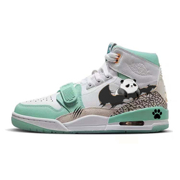Jordan Баскетбольные кроссовки Legacy 312 Paw Panda Tarepanda с высоким берцем, износостойкие и нескользящие, мужские, цвет белый-зеленый fv3625-181(team56-趴趴熊猫) | green