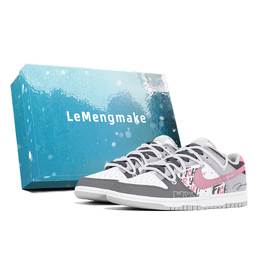 Nike Кроссовки для скейтбординга Dunk, износостойкие, низкие, мужские, розово-серые dd1391-103(team778-涂鸦字母s-box) | pink gray
