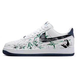 Nike Кроссовки Air Force 1 с низким верхом, противоскользящие, износостойкие, для скейтбординга, мужские, белые fj4146-104(team10-熊猫荡秋千) | white