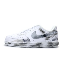Nike Износостойкие низкие кроссовки для скейтбординга Court Vision 1, мужские, серые, белые, черные dh2987-101（team390-无限银域) | gray white black