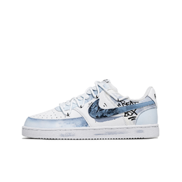 Nike Кроссовки Court Vision 1 с низким верхом, нескользящие, водонепроницаемые, мужские, сине-белые dh2987-101(team584-幽蓝魔盒) | blue white