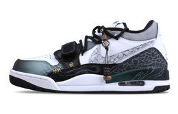 Jordan Баскетбольные кроссовки Legacy 312 с низким верхом, нескользящие, винтажные, мужские, белые, черные, голубые cd7069-131(team51-蛇鳞翠冠) | black
