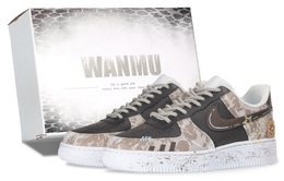 Nike Кроссовки Air Force 1 Mocha Graffiti с низким верхом, противоскользящие, износостойкие, мужские, для скейтбординга, белые, коричневые cw2288-111（team144-摩卡涂鸦） | white brown