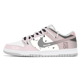 Nike Кроссовки для скейтбординга Dunk, износостойкие, низкие, мужские, белые, розовые dd1391-103(team778-甜酷小熊) | white pink