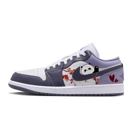 Jordan Баскетбольные кроссовки Air 1 Vintage, низкие, мужские, белые/фиолетовые 553558-145(team56-拍拍熊猫) | purple