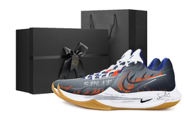 Nike Баскетбольные кроссовки Precision 6 Jetfire Black Box с противоскользящим покрытием, износостойкие, низкие, мужские, синие hv1796-141(team529-天火黑色礼盒款) | blue