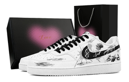 Кроссовки для скейтборда Court Vision 1 Lotus Returns, низкие, мужские, черные Nike, Black dh2987-101(team1171-莲花归来-礼盒） | black