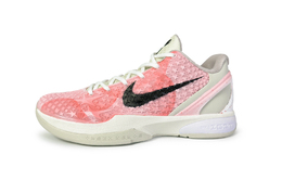 Nike Баскетбольные кроссовки Zoom Kobe 6 Honey Peach с низким антискользящим износостойким верхом, мужские, белые, розовые fq3546- 100（team258-水蜜桃） | white pink