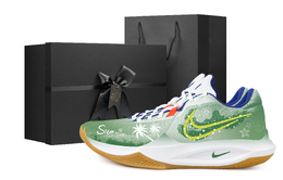 Nike Баскетбольные кроссовки Precision 6 Summer Black Box с противоскользящим покрытием, износостойкие, низкие, мужские, зеленые hv1796-141(team529-夏日黑色礼盒款) | green