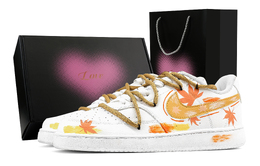 Nike Кроссовки Court Vision 1 Maple Sleep, износостойкие, низкие, для скейтбординга, мужские, оранжевые dh2987-101(team1171-枫眠-礼盒） | orange