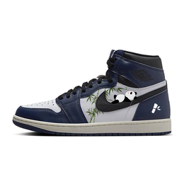 Jordan Баскетбольные кроссовки Air 1 Vintage, мужские, высокие, белые/синие dz5485-401(team56-叼竹熊猫) | blue