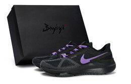 Nike Кроссовки Zoom Structure 25 с низким верхом, противоскользящие, износостойкие, мужские, цвет: черный, фиолетовый dj7883-006(team80-男星际飞跃紫s-box) | black purple
