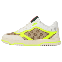 Gucci Кроссовки Re Web «GG Canvas бежево-флуоресцентно-желтый» 787476 aadhw 9562 | white yellow