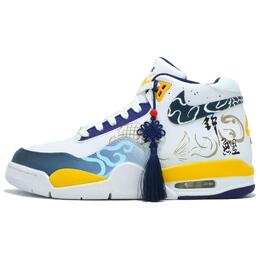 Nike Баскетбольные кроссовки Flight Legacy Vintage, мужские, средний размер, белые/голубые/коричневые bq4212-102(team545-鱼跃龙门) | white cyan