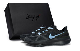 Nike Кроссовки Zoom Structure 25 с низким верхом, противоскользящие, износостойкие, мужские, черно-синие dj7883-006(team80-男星际飞跃蓝s-box) | black blue