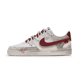 Nike Кроссовки Court Vision PMS Scarlet Flame Snake с нескользящей подошвой, водонепроницаемые, мужские, коричневые, белые dh2987-101(team584-赤炎蛇) | brown white