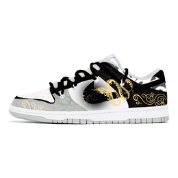 Nike Кроссовки для скейтбординга Dunk Joy Lemon, износостойкие, низкие, мужские, черно-белые dd1391-103(team778-金蛇送福) | black white