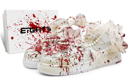 Nike Кроссовки Air Force 1 для скейтбординга с низким верхом, износостойкие, мужские, белые, красные cw2288-111(team131-纯白花嫁 染血版s2) | white red