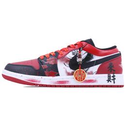 Jordan Баскетбольные кроссовки Air 1 Low Fortune SDS Snake Year CNY, износостойкие, низкие, винтажные, мужские, черно-красные 553558-161(team168-来财) | black red