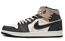 Jordan Баскетбольные кроссовки Air 1 Abrasion Resistance Mid Top Vintage, мужские, черные dq8426-154(team682-浮生若梦) | black