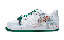 Nike Кроссовки Air Force 1 с низким верхом, противоскользящие, износостойкие, для скейтбординга, мужские, белые, синие fj4146-102(team28-圣诞来咯) | white blue