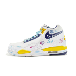 Nike Баскетбольные кроссовки Flight Legacy Board-Painted с нескользящей подошвой, винтажные, мужские, белого и желтого цвета bq4212-102（team508-板绘） | white yellow