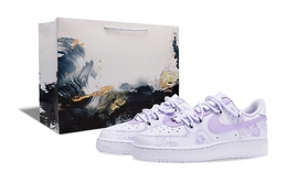 Nike Мужские износостойкие низкие кроссовки для скейтбординга Air Force 1, светло-фиолетовые cw2288-111（team543-青花sbox） | light lavender