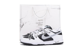 Nike Кроссовки для скейтбординга Dunk Coverage с противоскользящим и износостойким верхом, мужские, черно-белые ib4620-141(team拾伍-男款黑白sbox) | black
