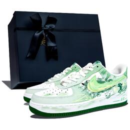 Nike Кроссовки Air Force 1 с низким верхом, амортизирующие, противоскользящие, износостойкие, для скейтбординга, мужские, бирюзовые fj4146-102（team217-小青蛇2-box） | turquoise