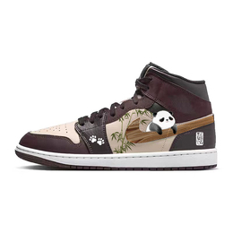 Jordan Баскетбольные кроссовки Air 1 Vintage, мужские, средней высоты, коричневые/черные fz4359-200(team56-抱钩熊猫) | brown