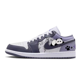 Jordan Баскетбольные кроссовки Air 1 Vintage, низкие, мужские, белые/фиолетовые 553558-145(team56-可爱趴趴熊) | purple