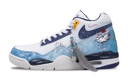 Nike Баскетбольные кроссовки Flight Legacy Vintage, мужские, средней высоты, белые, синие bq4212-102（team365-云中鹤） | blue