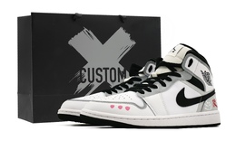Jordan Баскетбольные кроссовки Air 1 Vintage, мужские, средний верх, белые/серые/черные dq8426-132（team218-灰云流影s-box） | black white gray