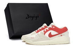 Jordan Кроссовки Stadium 90 Casual, низкие, мужские, красные dx4397-110(team80-男款像素红心s-box) | beige red