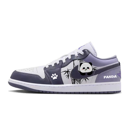Jordan Баскетбольные кроссовки Air 1 Vintage, низкие, мужские, белые/фиолетовые 553558-145(team56-可爱熊猫) | purple